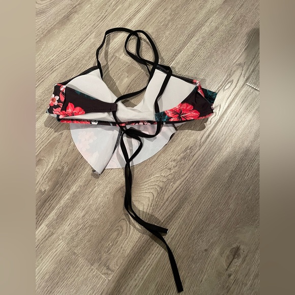 Tropical Floral on Black Bikini bathing suit - Picture 3 of 7